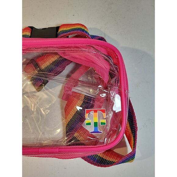 RARE Y2K T MOBILE CLEAR PLASTIC WAISTPACK FANNYPACK PINK PROMO - Picture 3 of 6